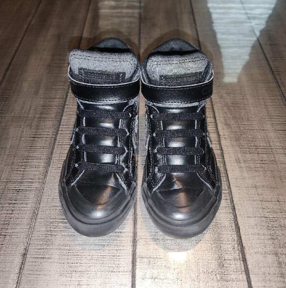 Converse Kids Black High-Top Sneakers with Strap